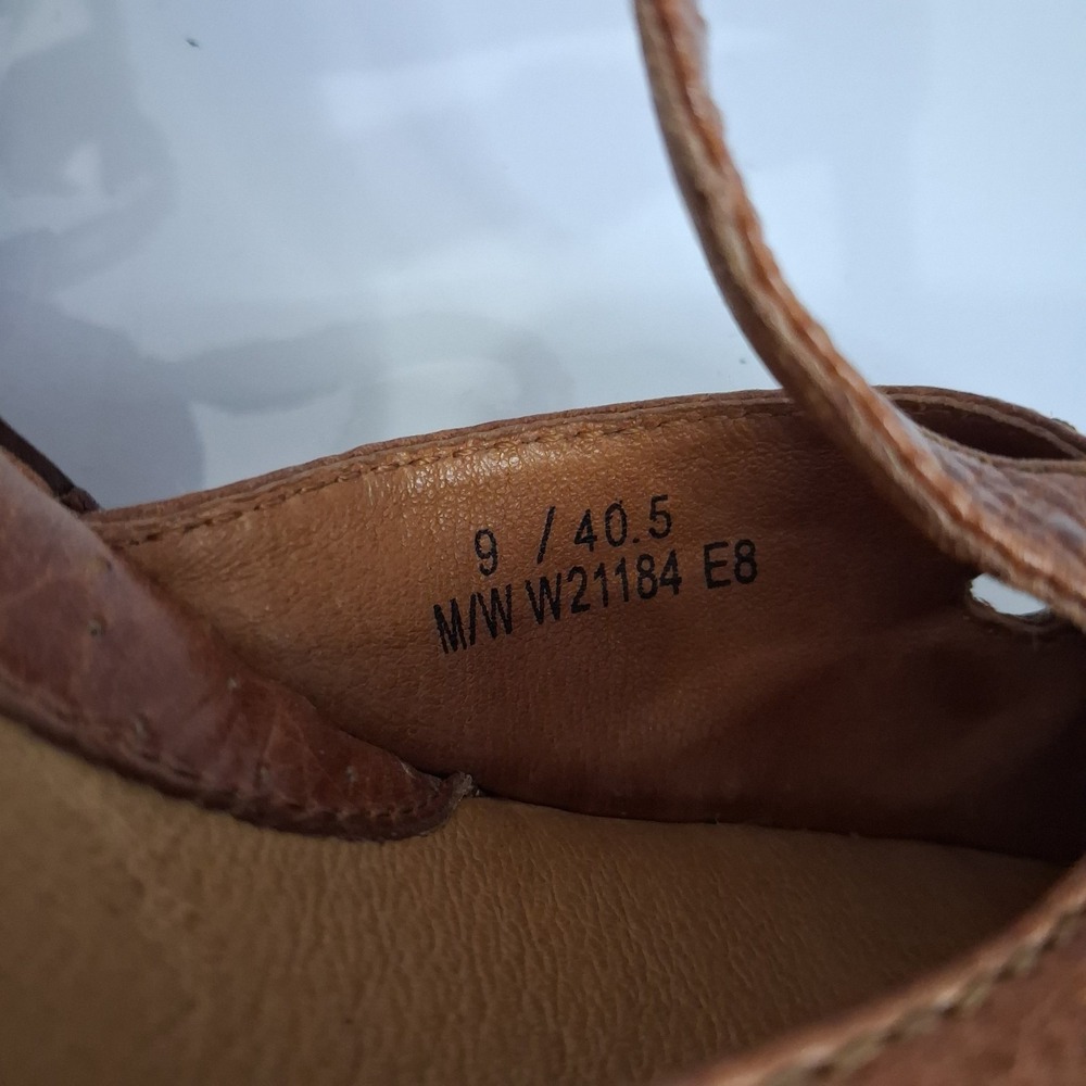 Born Womens Shoes Charisma T Strap Mary Jane Leather Round Toe Tan Heels Sz 9 - Picture 5 of 13